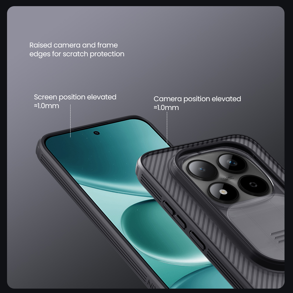 Xiaomi Home Security 360 - Xiaomi Redmi Note 15 Pro 5G用Nillkinケース、CamShieldカメラスライド保護レンズ、360°PCハードバックカバー、高品質ケース