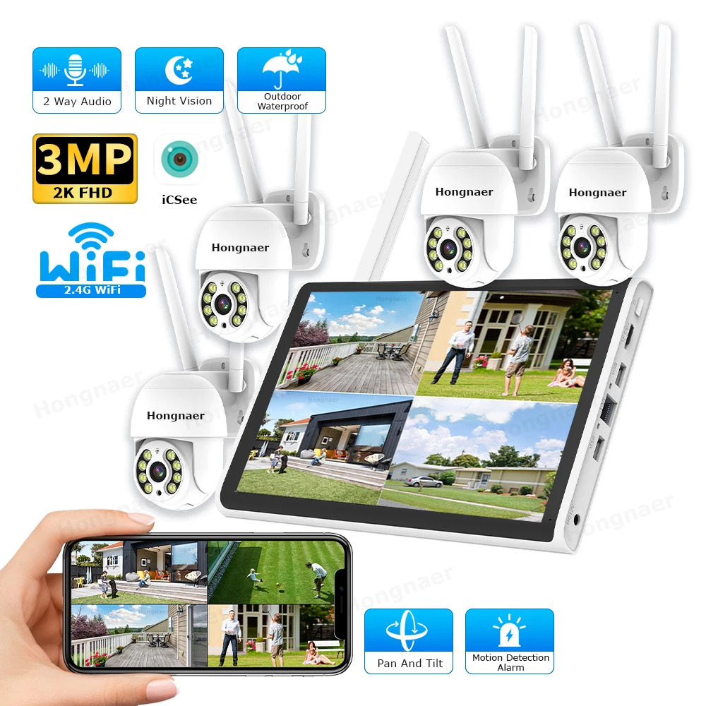 Home Security Video - 2026年 ホンナール 3MP 4チャンネル WiFi ホームIP