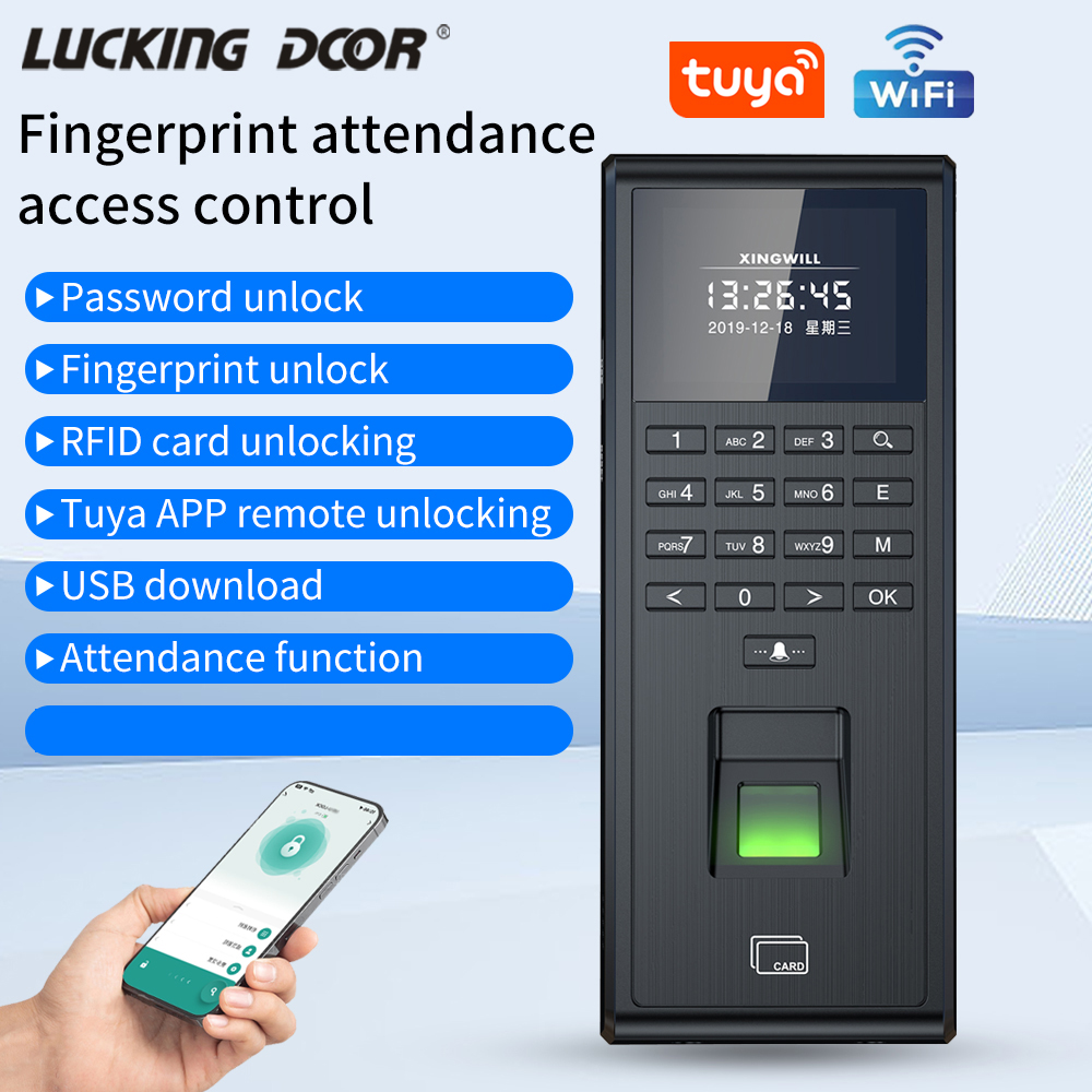 Home Security System - Tuya-インテリジェント生体認証指紋認証システム,時間監視システム,1000ユーザー,wifi,wg26,アクセス制御,リーダーアプリケーション,リモートコントロール