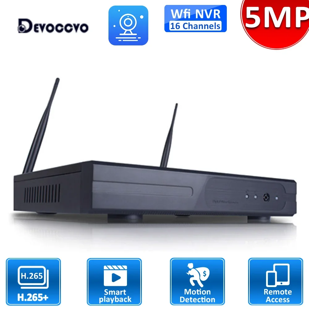Home Security With Cameras - ワイヤレス16CH H.265 5MP NVRカメラシステム（人間検知、P2P IPネットワーク設定、Eseecloudアプリ監視用WiFi搭載）