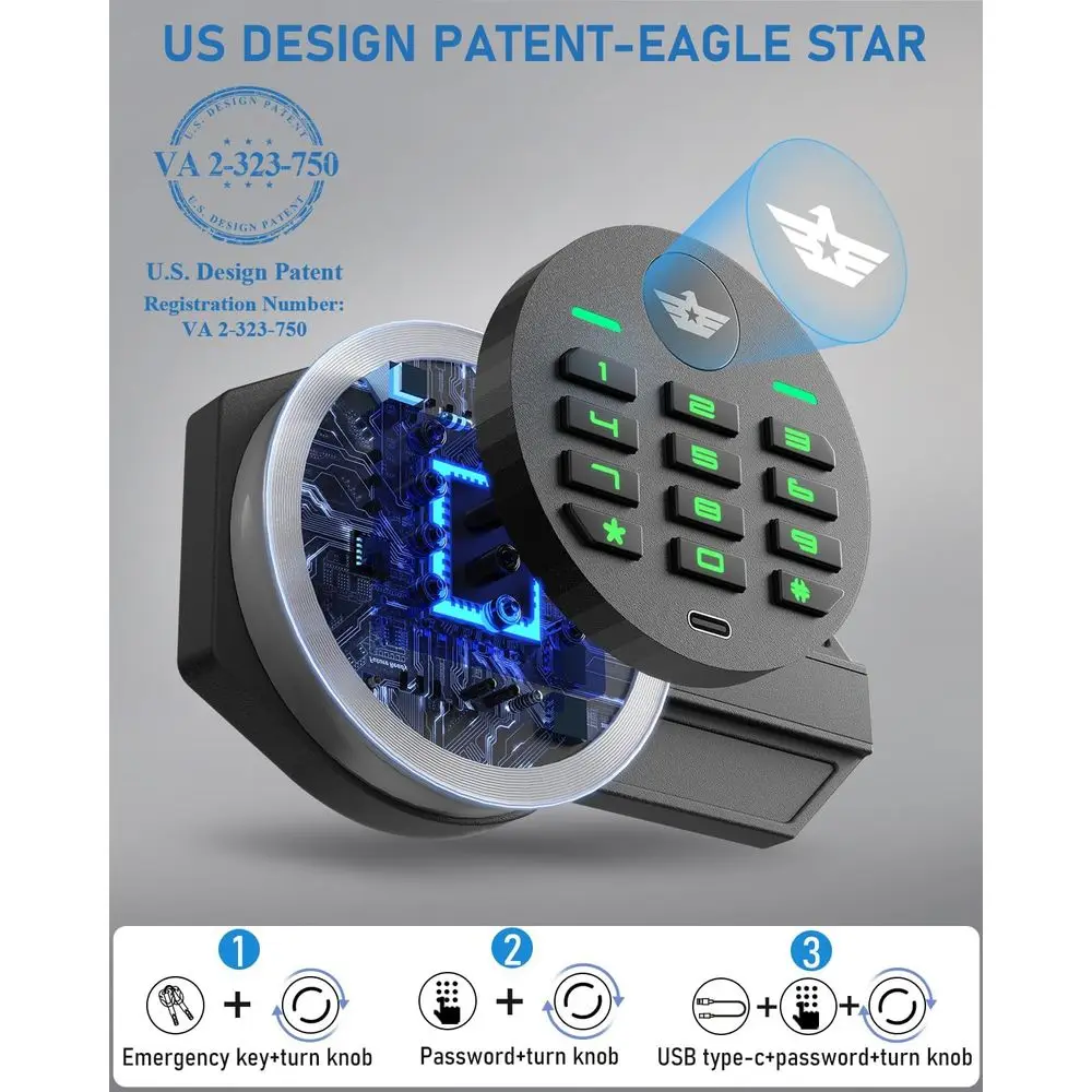 特大防水デジタルホームセキュリティ金庫、調節可能な棚と預金ス - Home Security Keypad のレビューと価格