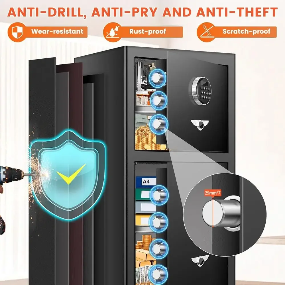 高さ35.4インチのXLダブルドアセキュリティ金庫、隠し収納 - Home Security Keypad のレビューと価格