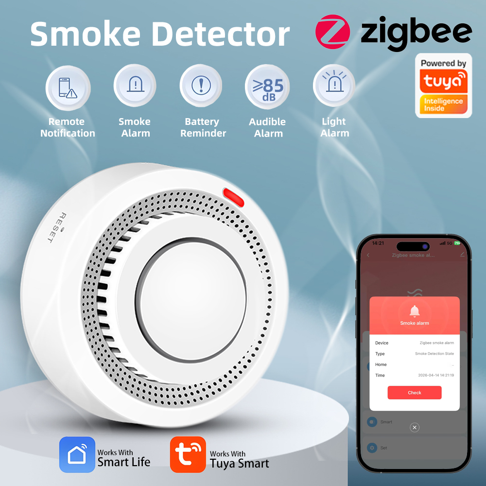 Arumny Tuya Zigbee 煙警報器ワイヤレススマ - Home Security Battery Replacement のレビューと価格