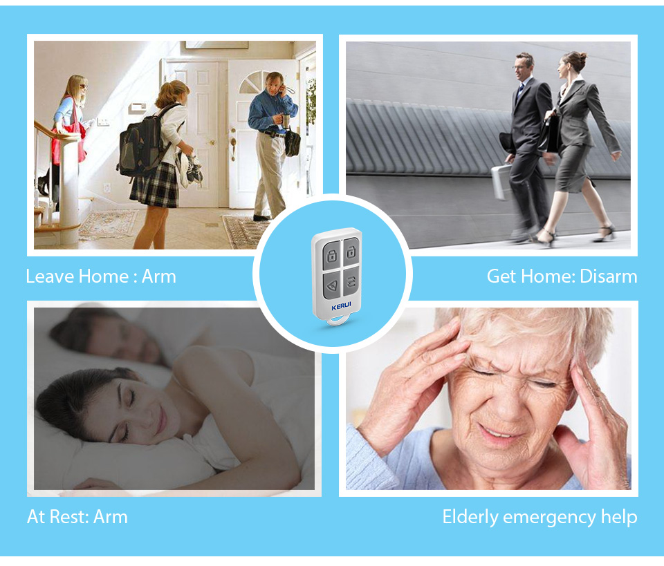Kerui-ポータブルワイヤレスリモコン,高速,4ボタン,w - Home Security System のレビューと価格