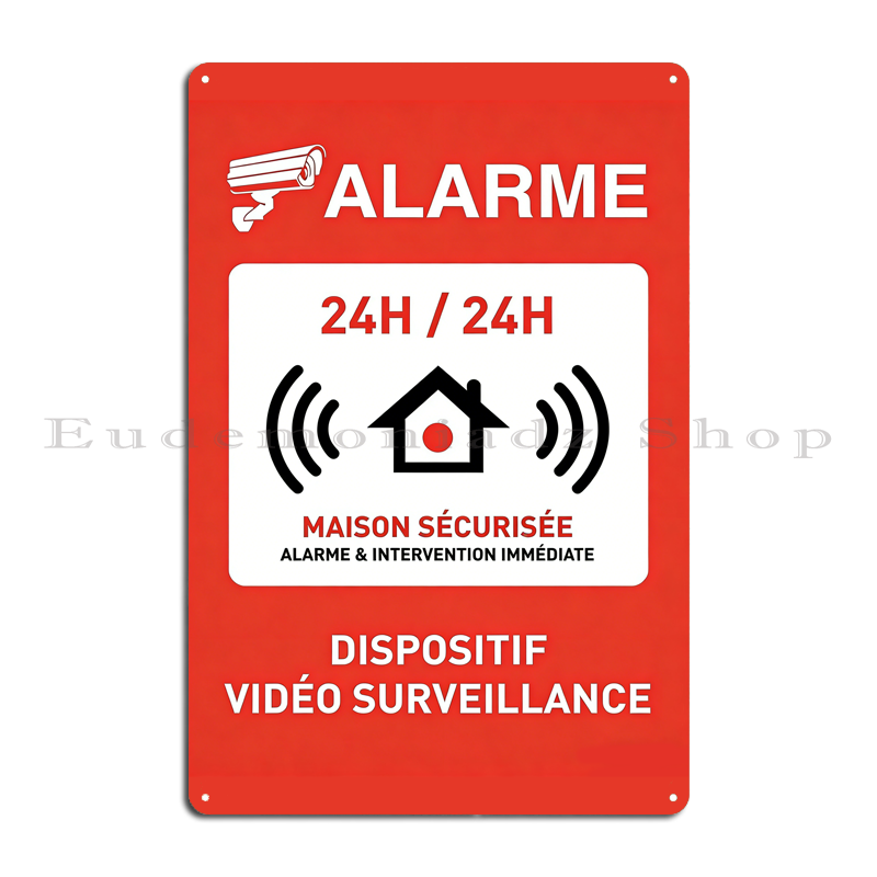 レトロ 24 時間警報システムメタルサインプラークヴィンテー - Home Security System のレビューと価格