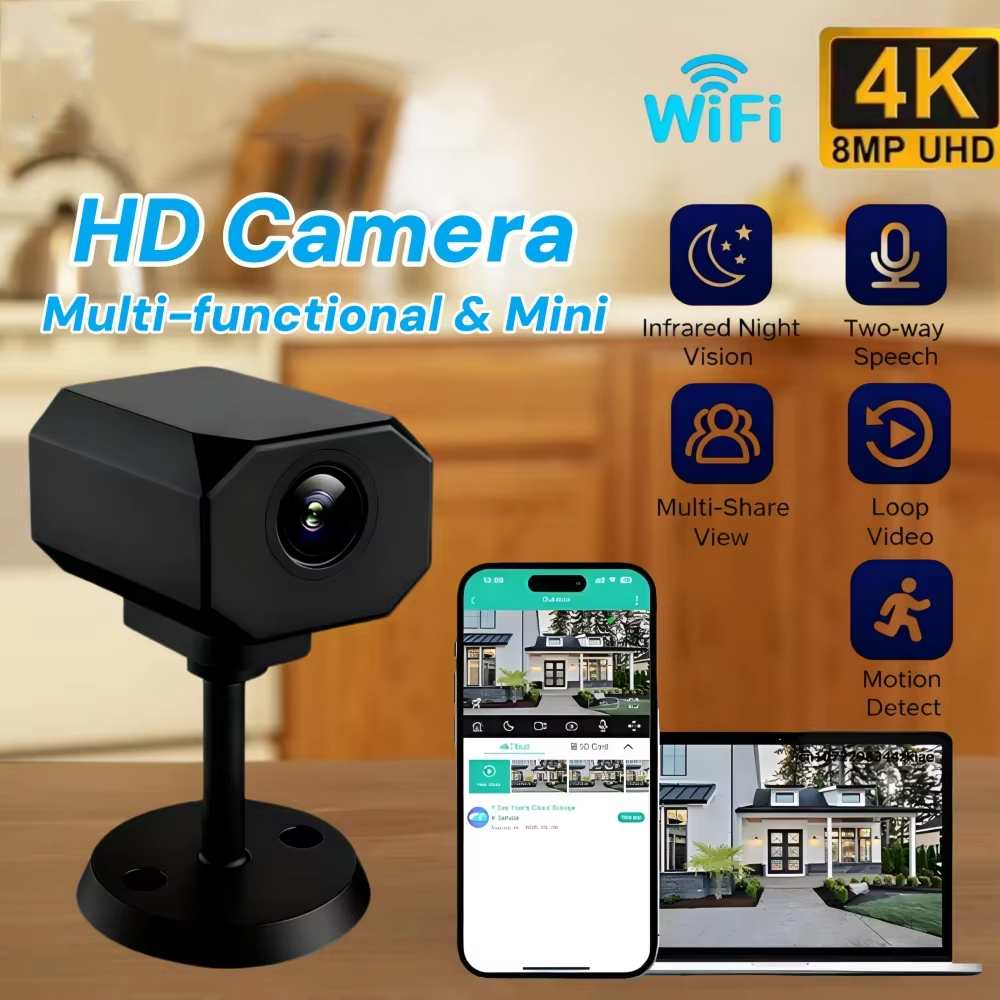 4K HD WiFi セキュリティカメラ 家庭用 ミニ スマ - Home Security With Cameras のレビューと価格