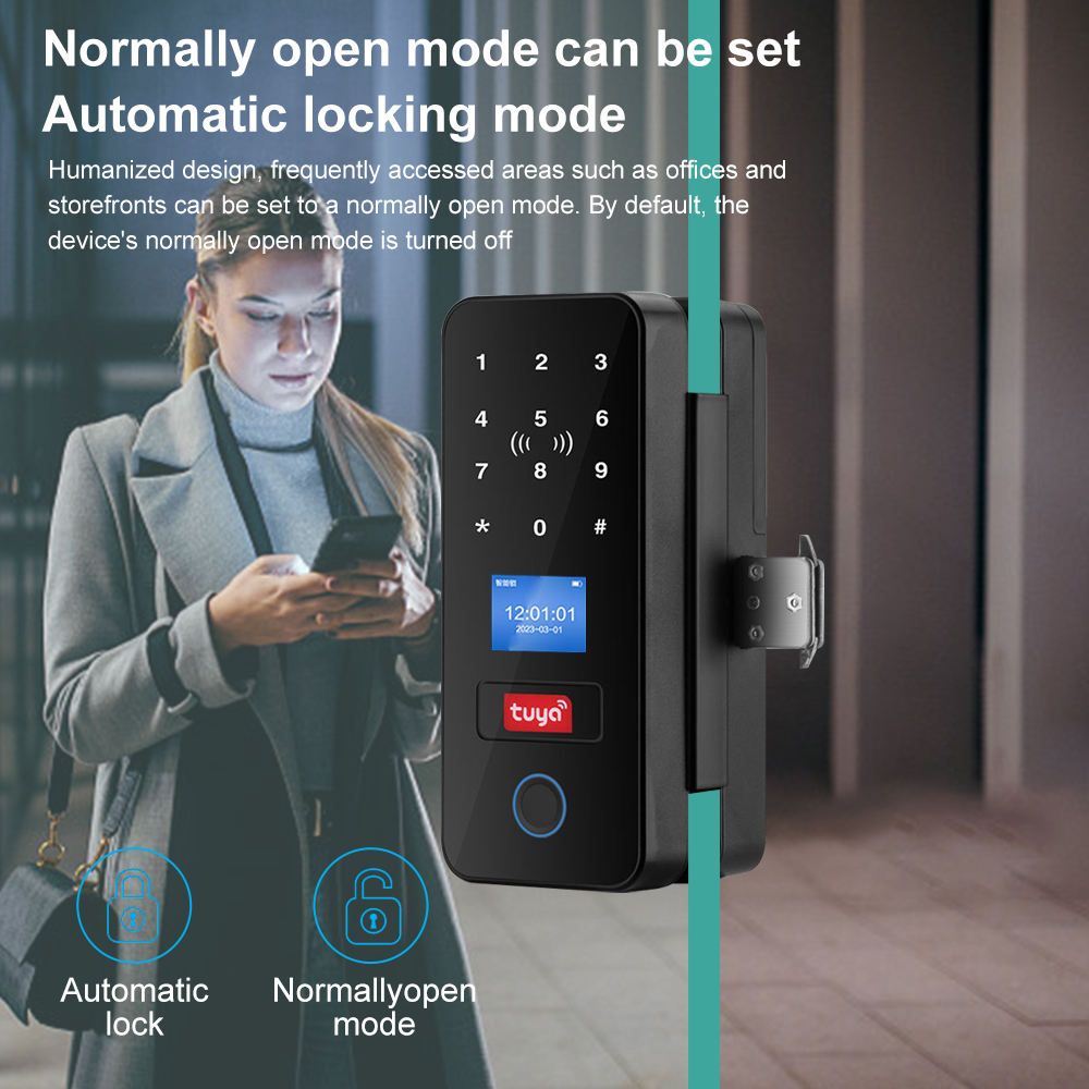 ダブルフックスマートガラスドアロックガラス引き戸 Tuya  - Home Security Keypad のレビューと価格