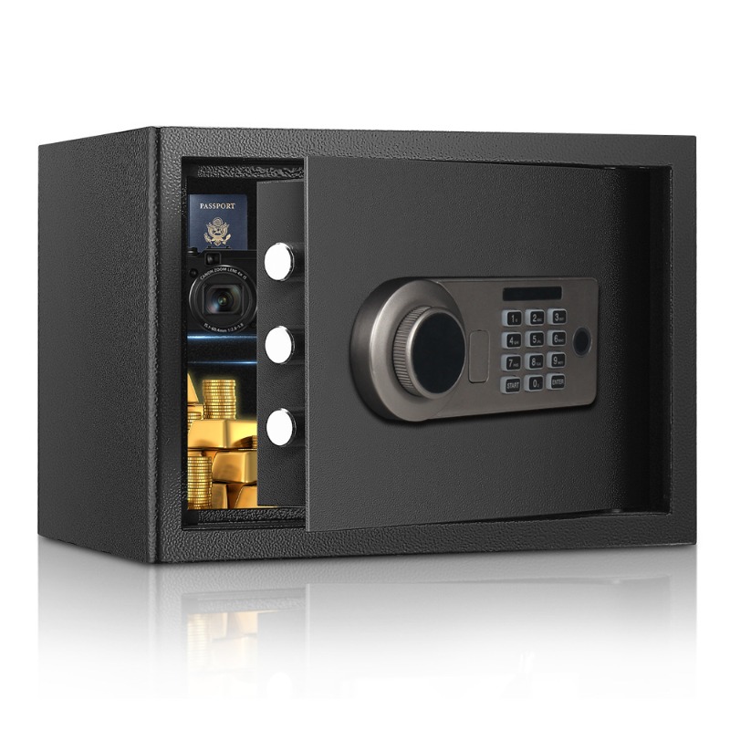 電子パスワード金庫 25cm ミニホーム隠し壁キャビネット金 - Safe Box Digital のレビューと価格