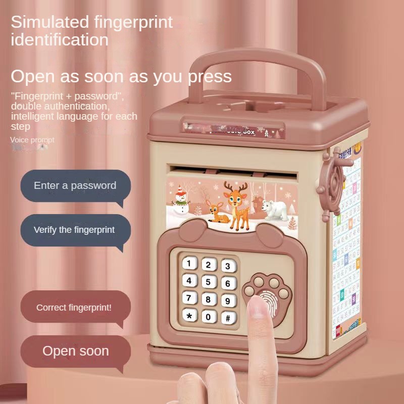 指紋付き貯金箱 貯金箱 電子ATM貯蓄ボックス コイン用 現 - Safe Box Digital のレビューと価格