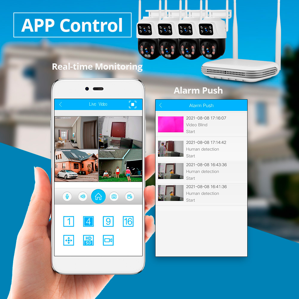 Kerui-ホームセキュリティ監視カメラシステム,ワイヤレス - Home Security Video のレビューと価格