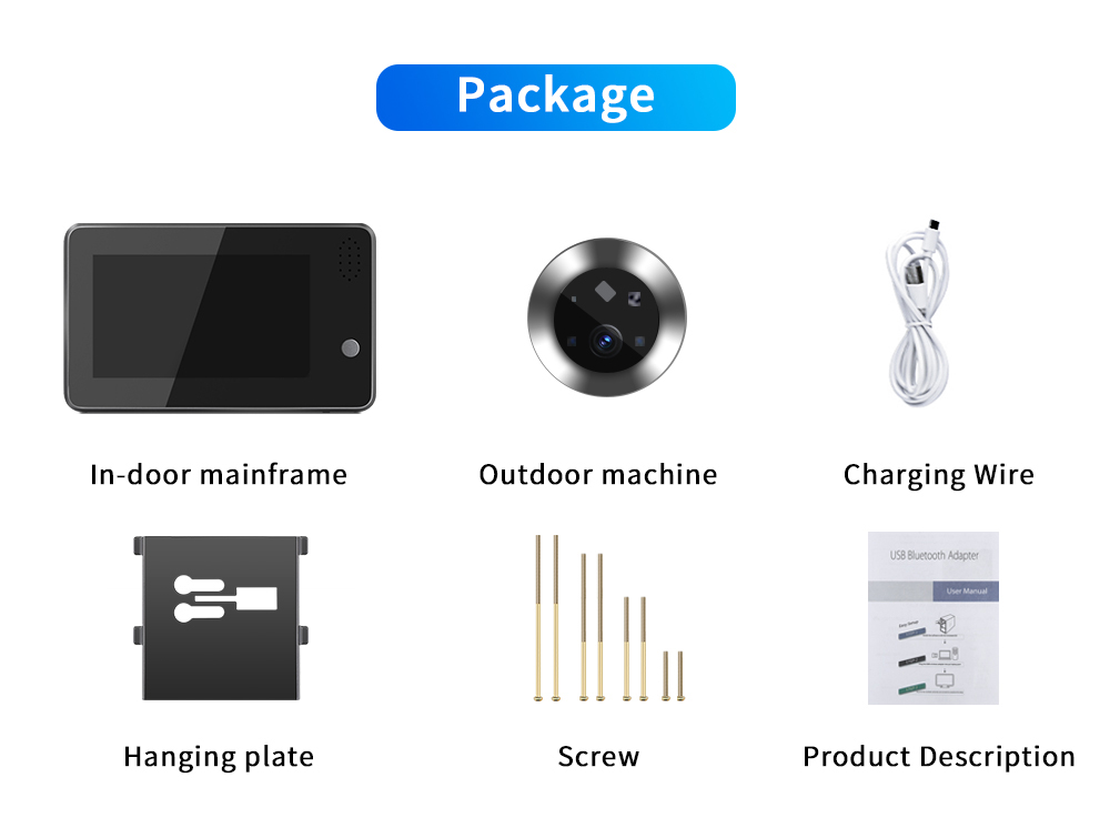 4.3インチTuya Smartlife WiFiドアベルビ - Home Security Video のレビューと価格