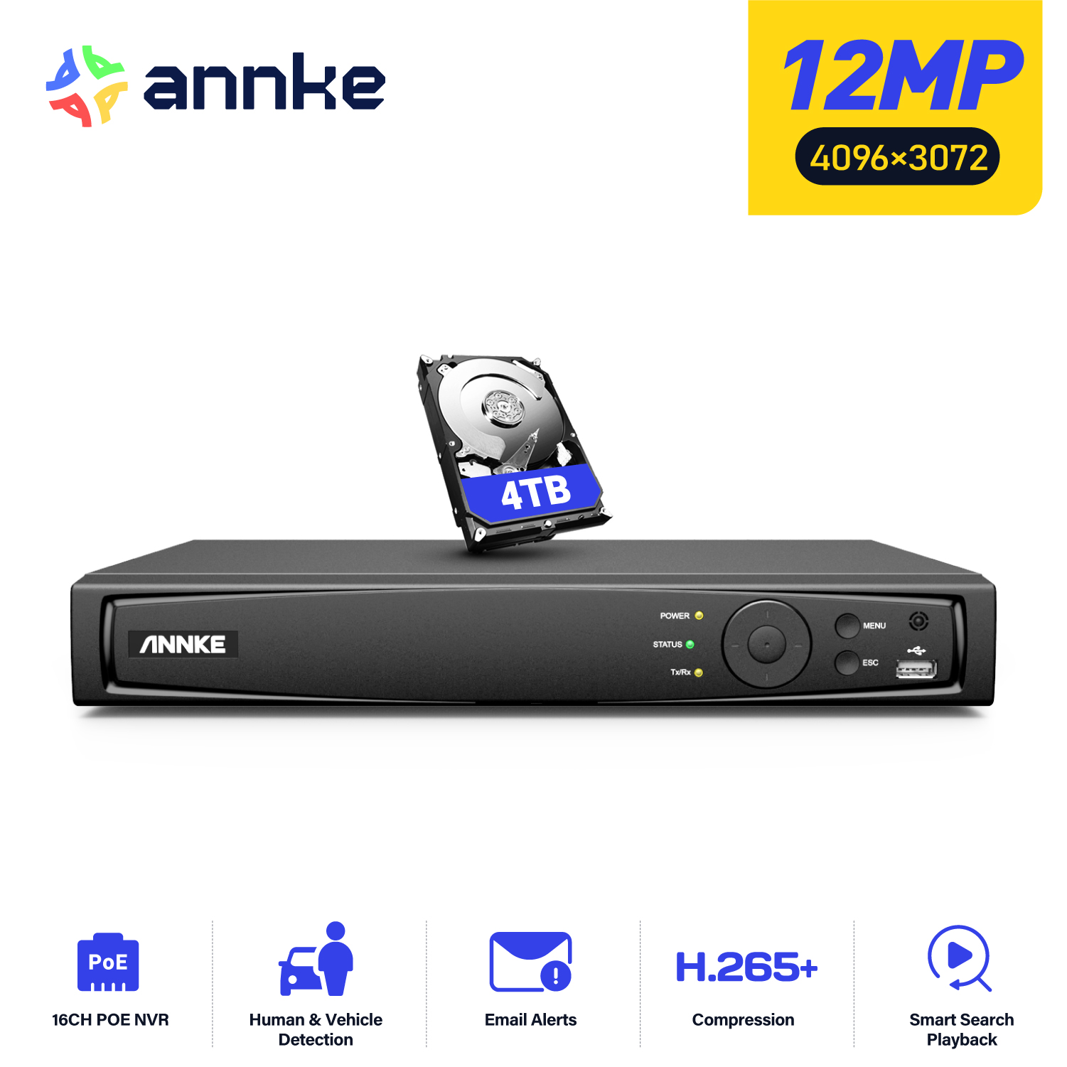 ANNKE 12MP POE NVR ネットワークビデオレコ - Home Security With Cameras のレビューと価格