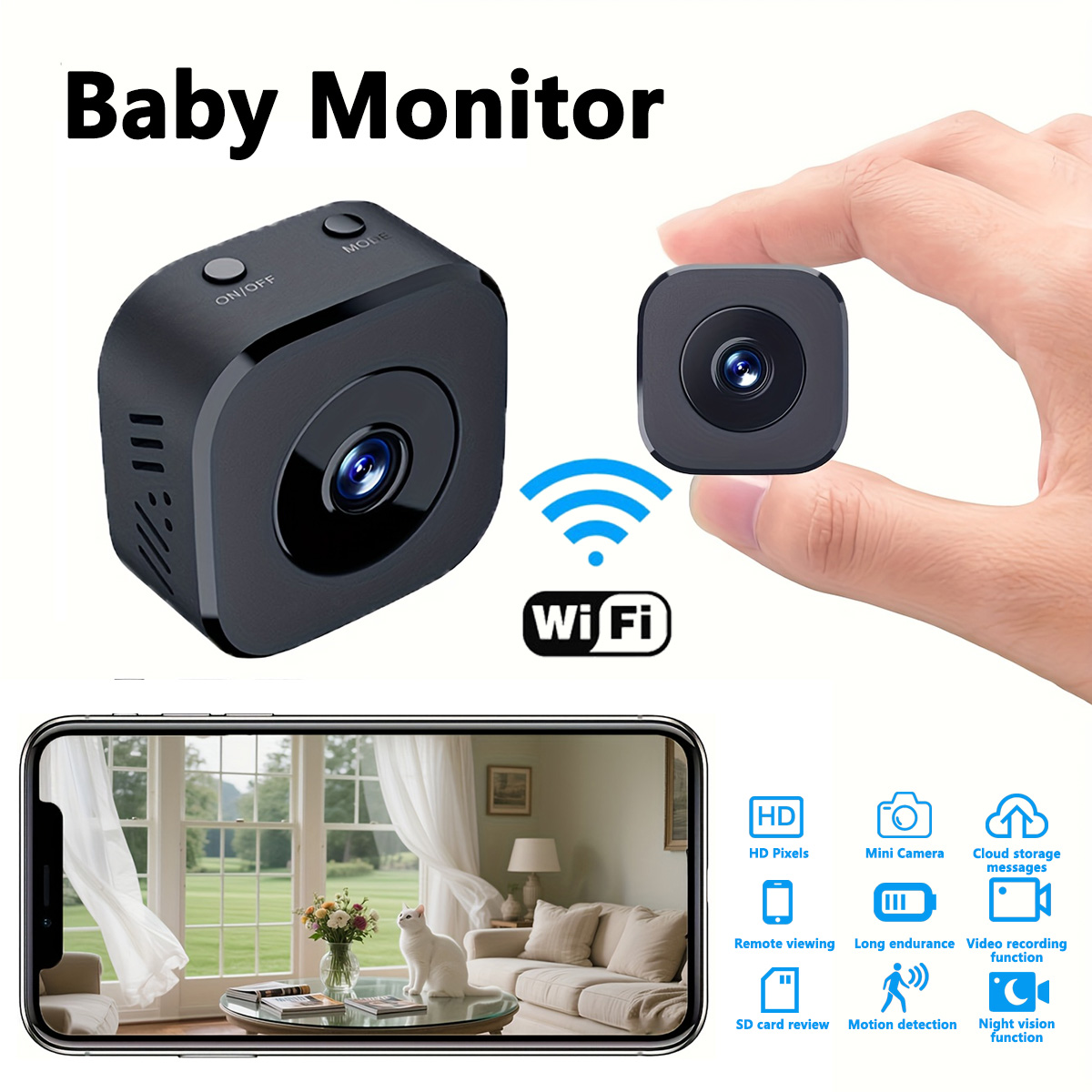 1080P HD ミニ WiFi カメラ屋内安全セキュリティ - Home Security With Cameras のレビューと価格
