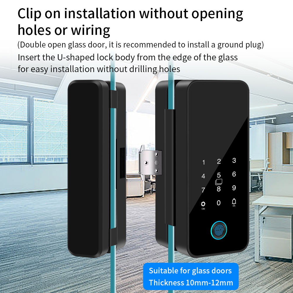 多機能スマートガラスドアロック電子デジタル生体認証指紋Tuy - Home Security Keypad のレビューと価格